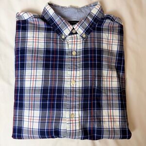 Tommy Hilfiger Navy and White Plaid Shirt